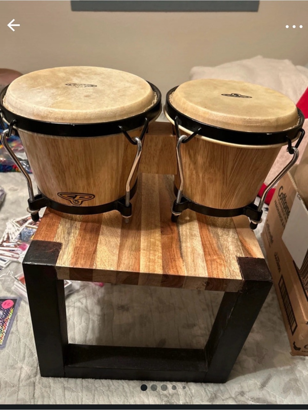 CP bongos in great condition 6”&7”drums Cuban style steel rims.
